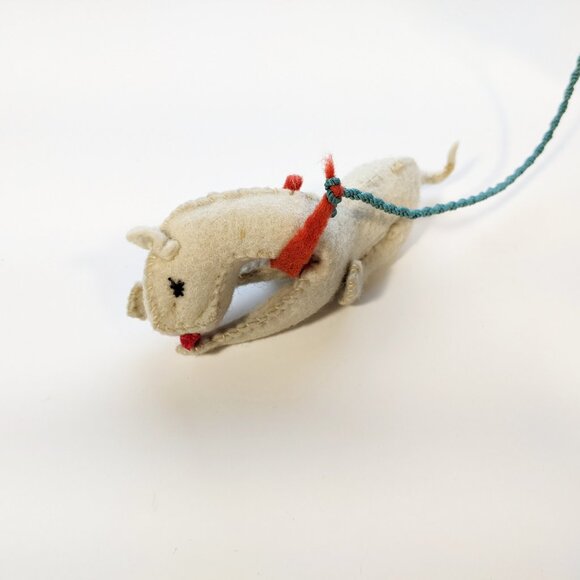 Vintage Cloth Wire Doll Redhead Pigtails Woman Girl with Dog on Leash 11" Cute - Picture 3 of 12